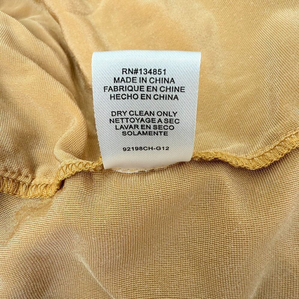 Charles Henry Dress Womens Extra Small Gold Velvet Tie-Back Midi Cottage Priaire - Picture 15 of 16